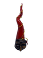 Corno rosso con maschera pulcinella ceramica artigianale portafortuna 32 cm - Dolci pensieri gift