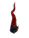 Corno rosso con maschera pulcinella ceramica artigianale portafortuna 32 cm - Dolci pensieri gift