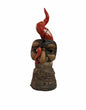Corno Vesuvio Artigianale Ceramica Rosso Legno Con Maschera Di Pulcinella - Dolci pensieri gift