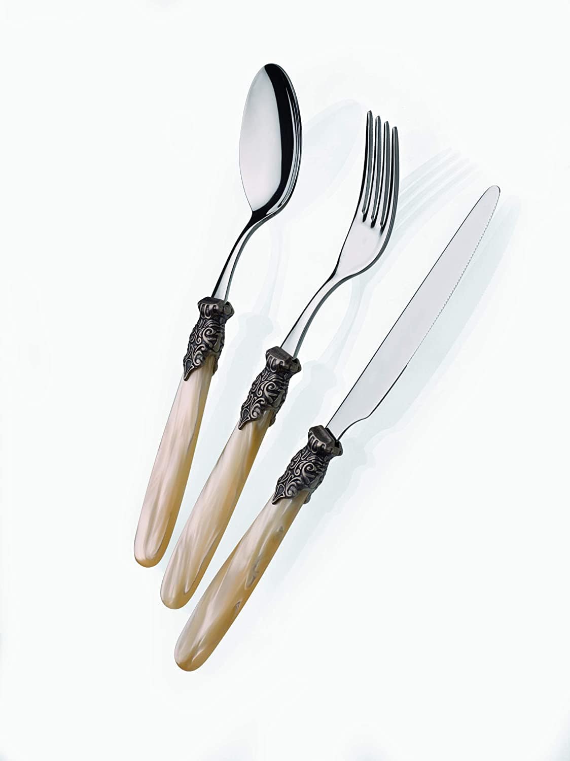 D&D - Domus And Design CD24PRAS/CH Set Posate, Acciaio 18/10 / Metcrilato, Champagne Perlato - Dolci pensieri gift