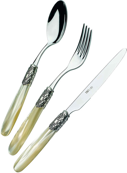 D&D - Domus And Design CD24VTOS/CH Set Posate, Acciaio 18/10 / Metcrilato, Champagne Perlato - Dolci pensieri gift
