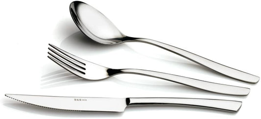 D&D - Domus And Design Glamour Set Posate in Confezione Vetrina, Acciaio 18/10, Grigio - Dolci pensieri gift