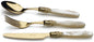 D&D - Set posate 24 pezzi Gioiello oro, ghiera oro, manico madreperla champagne - Confezione vetrina - Dolci pensieri gift