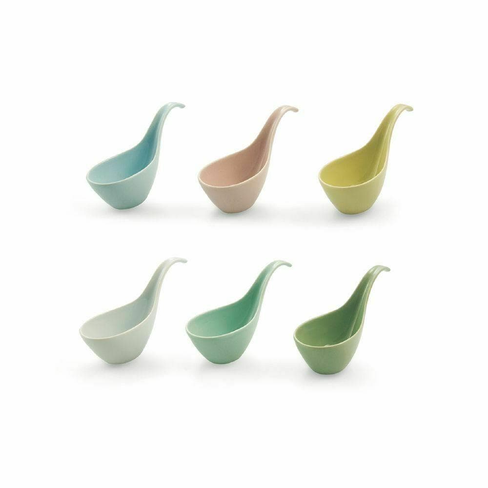 Finger Food Set 6 Cucchiaio, Ceramica, Assortiti, 9 unità - Dolci pensieri gift