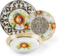 Granada Servizio Piatti 18 Pezzi, Porcellana, nero,bianco,arancione 6 persone - Dolci pensieri gift
