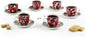 Bolzano Set 6 Tazzine da caffè con Piattino, Porcellana, Multicolore - Dolci pensieri gift