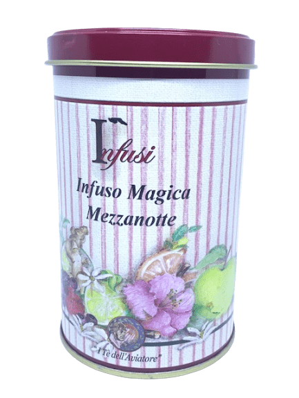 Infuso magica mezzanotte con arancia e petali di rosa te tisana 100 gr in latta - Dolcipensierigift