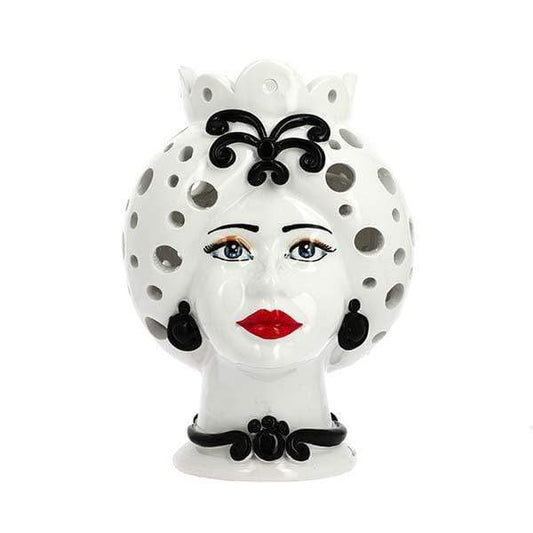 LAMPADA TESTA DI MORO REGINA DECORATA CERAMICA CALTAGIRONE D. 21X28 - Dolci pensieri gift