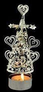 Lanterna porta candela giostrina con rilievo argentato carosello albero cuori - Dolci pensieri gift