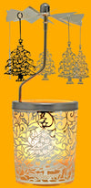 Lanterna porta candela giostrina con rilievo argentato carosello albero di natale - Dolci pensieri gift