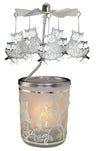 Lanterna porta candela giostrina con rilievo argentato carosello gufo - Dolci pensieri gift