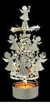 Lanterna porta candela giostrina con rilievo argentato carosello albero angelo - Dolci pensieri gift