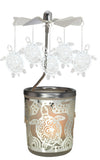 Lanterna porta candela giostrina con rilievo argentato carosello tartaruga - Dolci pensieri gift