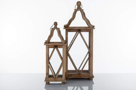 Lanterna Porta candela in legno Altezza 48 cm da esterno da appendere - Dolci pensieri gift
