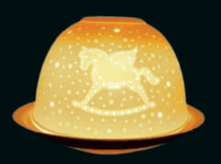 Lanterna portacandela starlight con rilievi porta candela CAVALLO A DONDOLO - Dolci pensieri gift