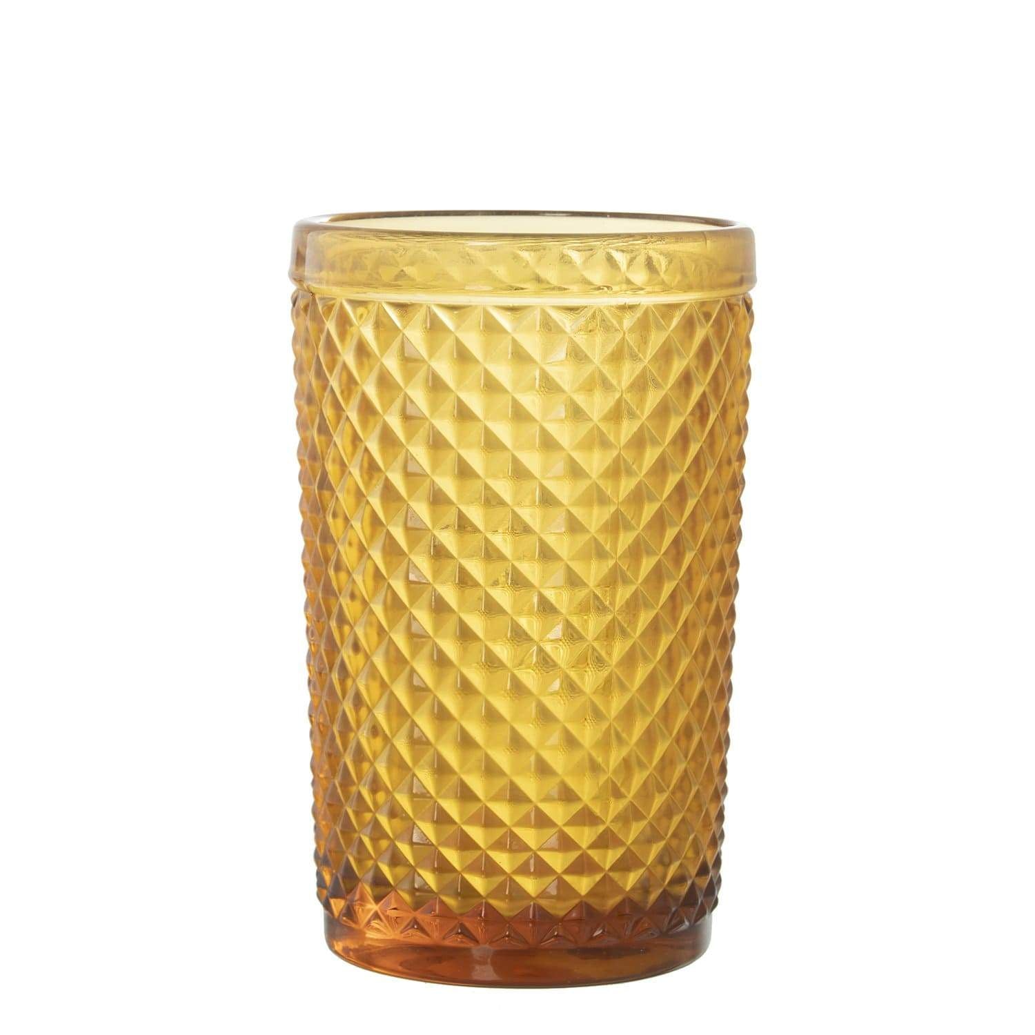 Lisbona set Bicchieri 6pz acqua in vetro colore giallo-senape - Dolci pensieri gift