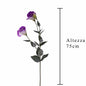 Lisianthus fiore fucsia e bianco artificiale ramo con foglie 75 cm - Dolci pensieri gift