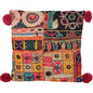 Messico Cuscino etnico con pattern effetto ricamato con frange 45 x 45 cm - Dolci pensieri gift