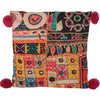 Messico Cuscino etnico con pattern effetto ricamato con frange 45 x 45 cm - Dolci pensieri gift