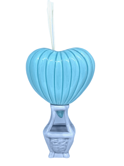 Mongolfiera in ceramica cuore profumatore diffusore con bastoncini - Dolci pensieri gift