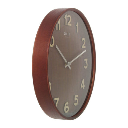 Orologio da parete cornice in legno diametro 32 cm marrone - Dolci pensieri gift