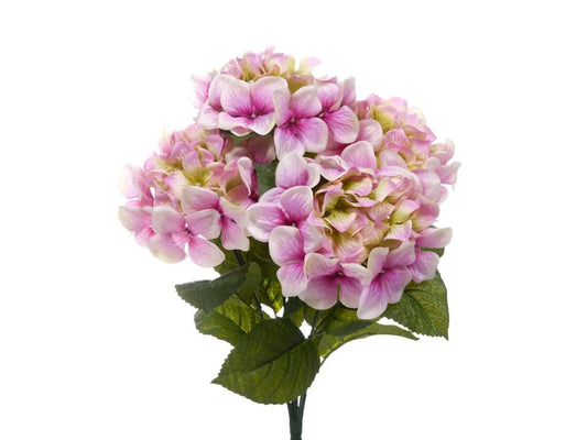 Ortensia artificiale Rosa mazzo 5 pezzi in tessuto - Dolci pensieri gift