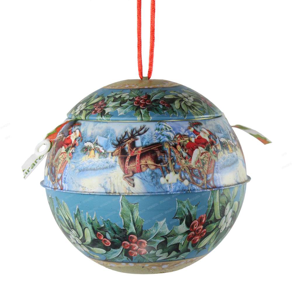 Palline tè di natale con 10 filtri confezione regalo in latta 10cm aviatore - Dolci pensieri gift