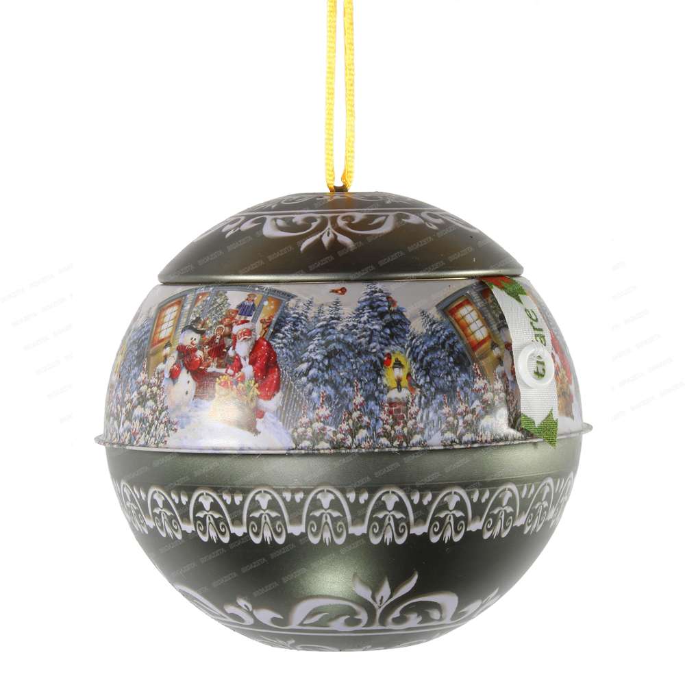 Palline tè di natale con 10 filtri confezione regalo in latta 10cm aviatore - Dolci pensieri gift