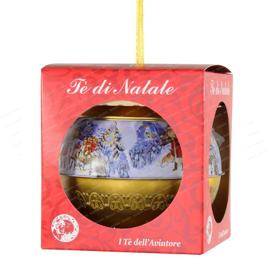 Palline tè di natale con 10 filtri confezione regalo in latta 10cm aviatore - Dolci pensieri gift