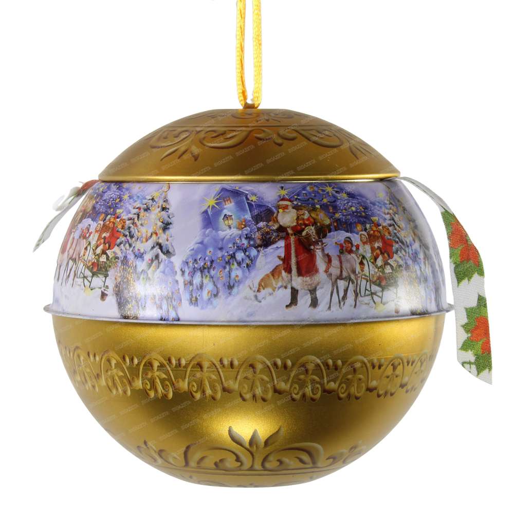 Palline tè di natale con 10 filtri confezione regalo in latta 10cm aviatore - Dolci pensieri gift