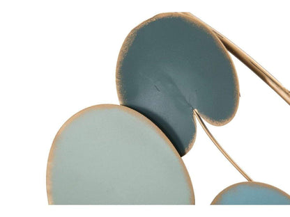 Pannello in ferro con foglie azzurro blu cobalto tiffany 72 x 90 cm - Dolci pensieri gift