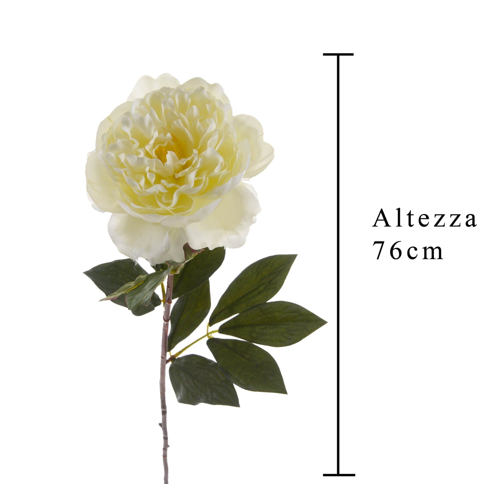 Peonia artificiale in tessuto Bianco fiore 75 cm - Dolci pensieri gift