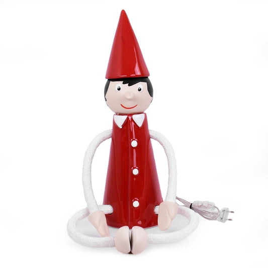 Pinocchio in ceramica bordeux rosso snodabile arredamento stanzetta 25 cm - Dolci pensieri gift