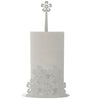 Porta rotolo da cucina in metallo bianco decorazioni fiori - Dolci pensieri gift