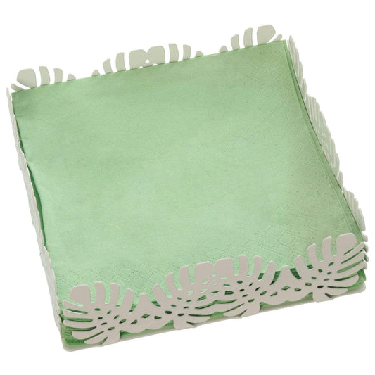 Porta tovaglioni da cucina in metallo bianco decorazioni foglie - Dolci pensieri gift