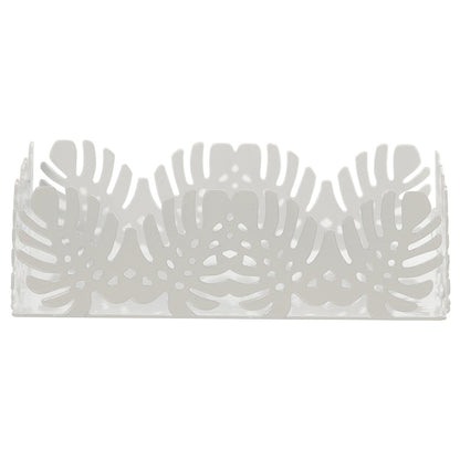 Porta tovaglioni da cucina in metallo bianco decorazioni foglie - Dolci pensieri gift
