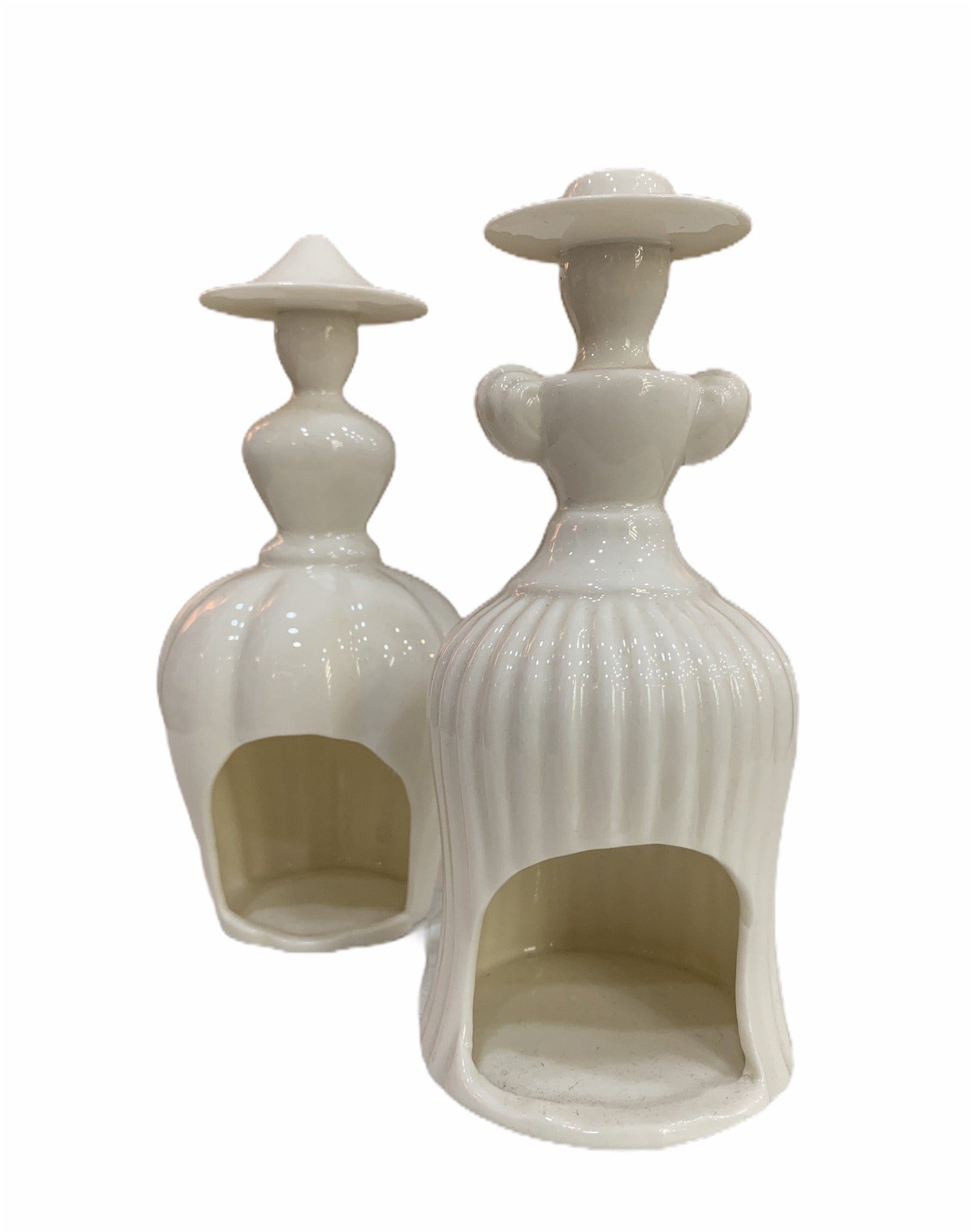 Portacandela figura uomo donna in porcellana bianca coppia marito moglie - Dolci pensieri gift