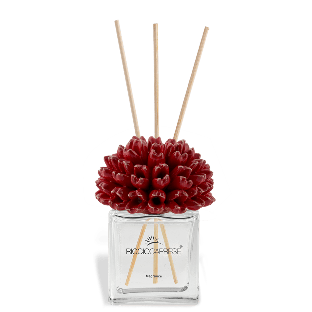 Profumatore d'ambiente Dalia riccio caprese in ceramica 50 ml blu rosso - Dolci pensieri gift