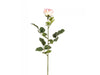 Rosa Artificiale fiore bocciolo bianco e rosa regina antico con ramo 38 cm - Dolci pensieri gift