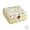 Scatola per tè tisane infusi scatolina in legno con inserto in perlle 10 x 10 cm - Dolci pensieri gift