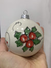 Sfera palla Pallina personalizzabile MEDIA in ceramica con trifoglio colore bianco rosso verde - Dolci pensieri gift