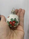 Sfera palla Pallina personalizzabile PICCOLA in ceramica con trifoglio colore bianco rosso verde - Dolci pensieri gift