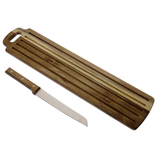 Taglia Pane in legno Tagliere con coltello Seghettato incluso 52 cm - Dolci pensieri gift