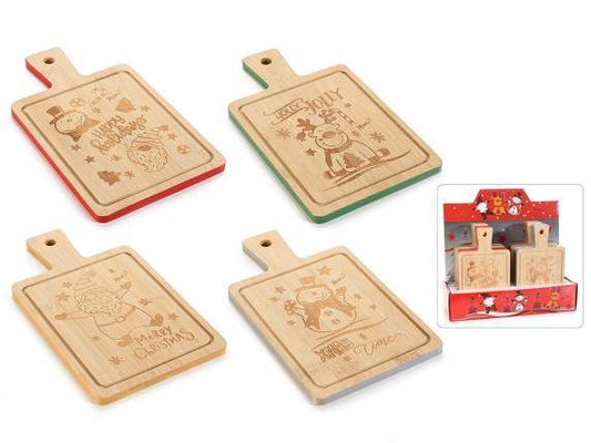 Dolcipensierigift Tagliere legno intagliato con decori natalizi