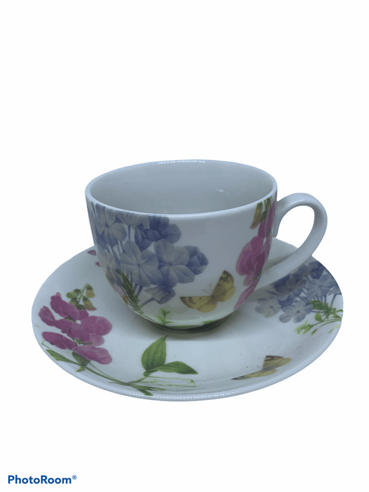 Tazza decori floreali in ceramica bianca - Dolci pensieri gift