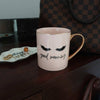 Tazza Mug in ceramica con occhi Rosa manico oro 380ml - Dolci pensieri gift