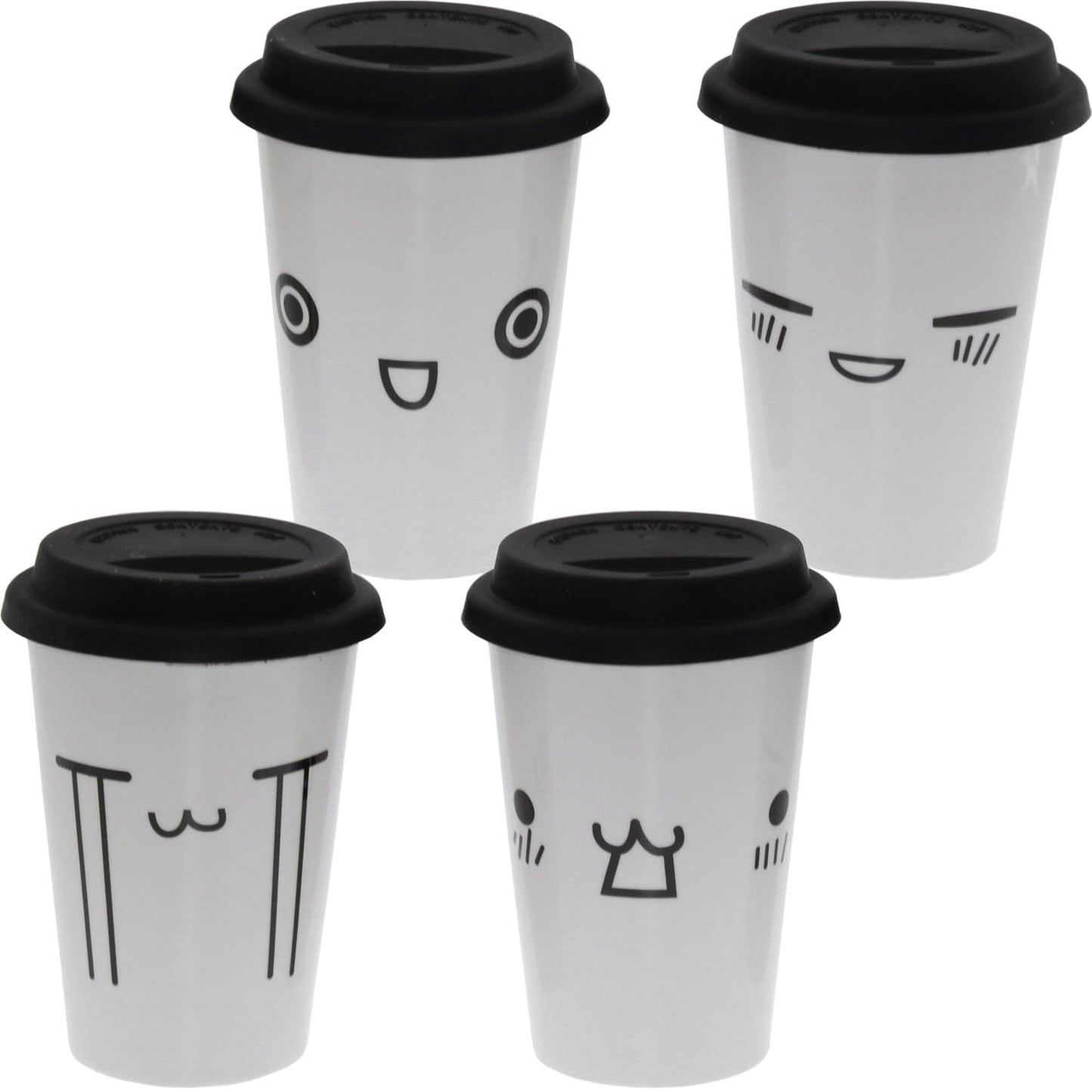Tazza termica travel mug bianca con decorazioni in porcellana - Dolci pensieri gift