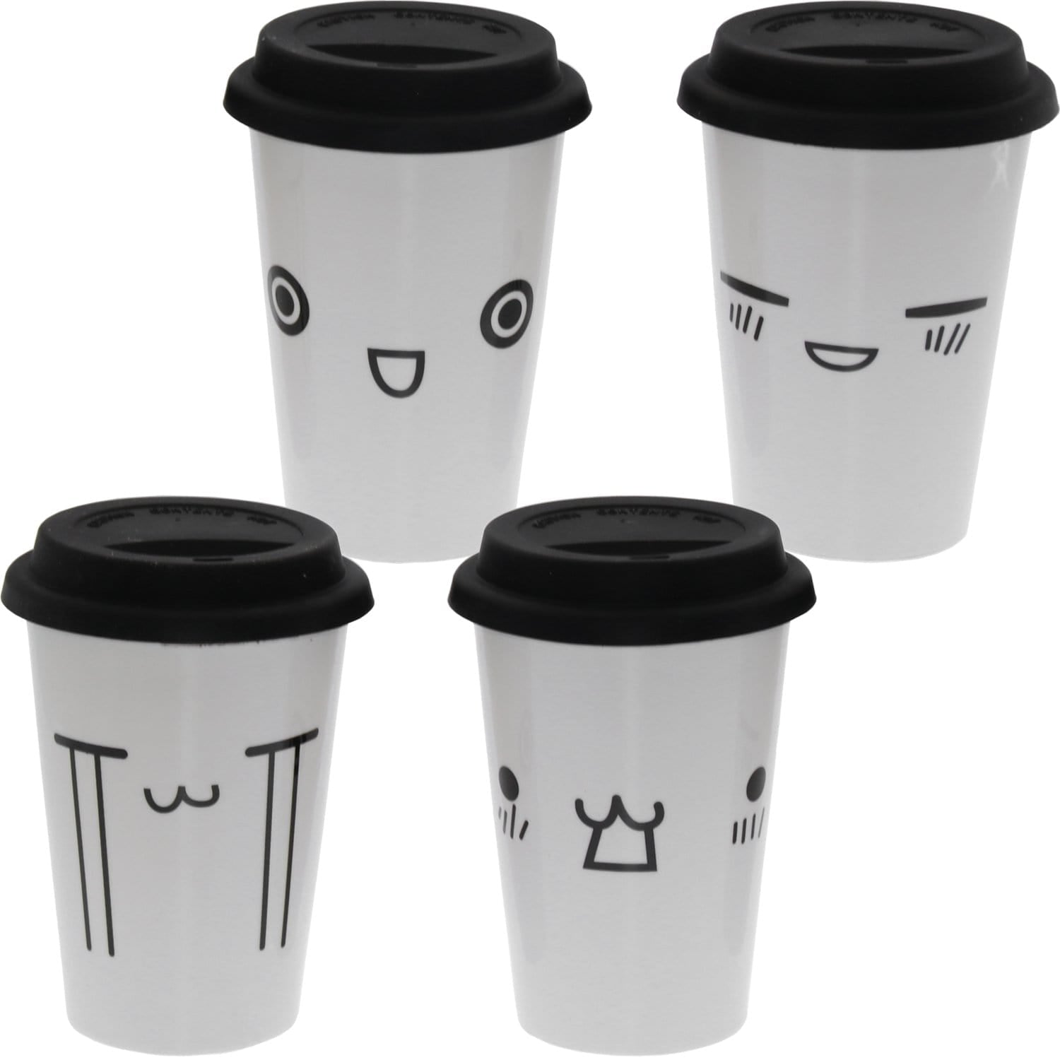 Tazza termica travel mug bianca con decorazioni in porcellana - Dolci pensieri gift
