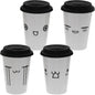 Tazza termica travel mug bianca con decorazioni in porcellana - Dolci pensieri gift