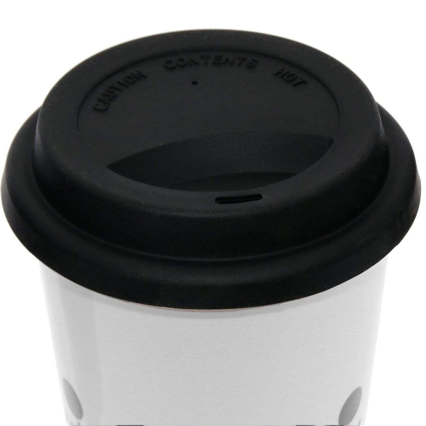 Tazza termica travel mug bianca con decorazioni in porcellana - Dolci pensieri gift